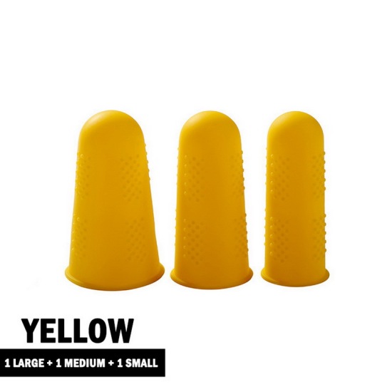 Изображение Yellow - Silicone Finger Protector Heat Resistant Non-slip Finger Guard （3 Pcs/Set）
