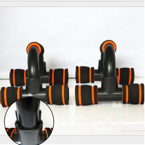 Picture of Black & Orange - 2 PCs Push Up Stand with Cushioned Foam Grips and Slip Resistant Base for Strength Workouts 1 Set