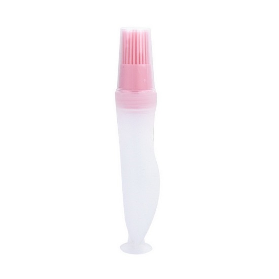 Picture of Light Pink - Silicone Sauce Bottle Basting Brush With Sucker For Grill Barbecue Baking Pastry, 1 Piece