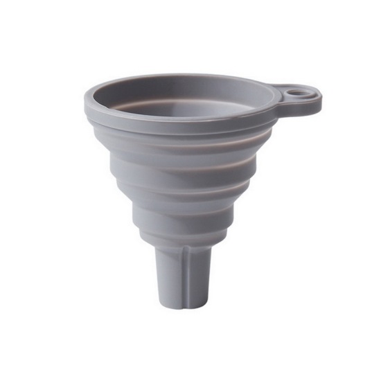 Picture of Gray - Silicone Collapsible Funnel Kitchen Funnel For Water Bottle Liquid Transfer, 1 Piece
