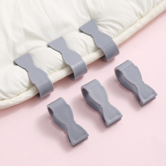 Picture of Gray - 6 PCs Bed Sheet Grippers Anti-slip Clamp Fasteners Mattress Sheets Fixed Buckles For Bedroom, 1 Set