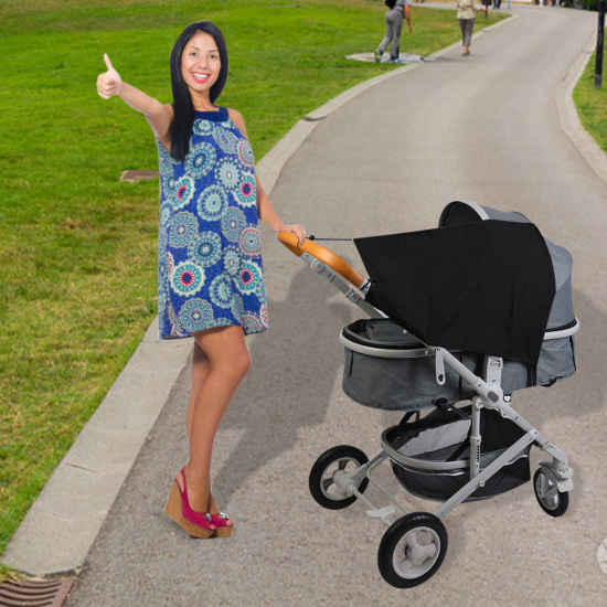 Изображение Black - Baby Stroller Waterproof Sunshade Protection Shade Bag