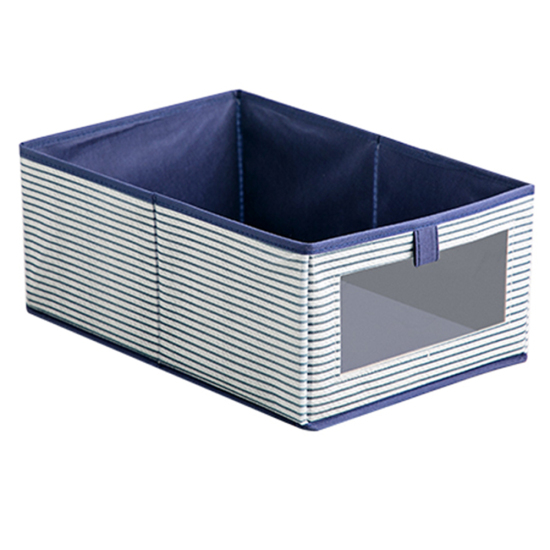 Picture of Deep Blue - L Desktop Storage Basket Folding Underwear Clothes Sundries Storage Box Desk Makeup Container 1 pcs