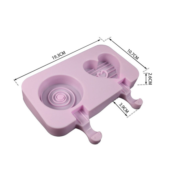 Image de Au hasard - Moule en silicone pour aliments de coeur rond DIY Moule à glaçons de dessin animé fait maison avec couvercle