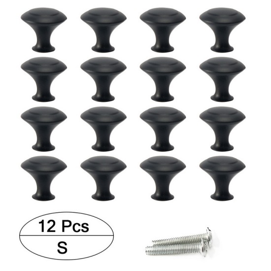 Image de Poignée pour Boîte Tiroir Porte tirage Meuble en Acier Inoxydable Noir 12 Pcs