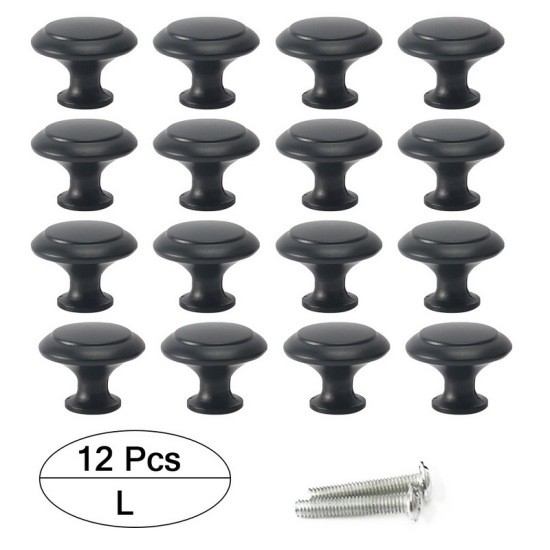 Image de Poignée pour Boîte Tiroir Porte tirage Meuble en Acier Inoxydable Noir 12 Pcs