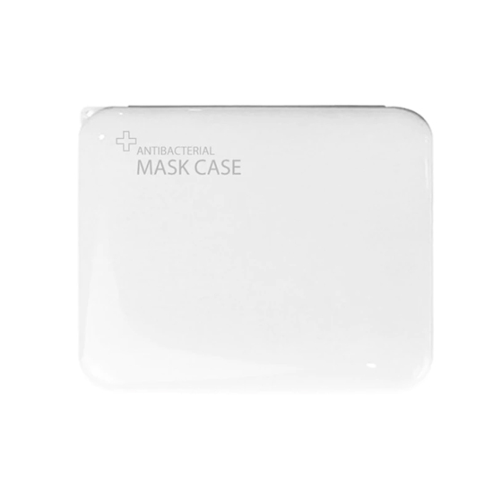 Image de Boîte de Rangement Portable Recyclable pour Masque Buccal en Polypropylène Blanc Rectangle 13cm x 10.5cm, 1 Pièce