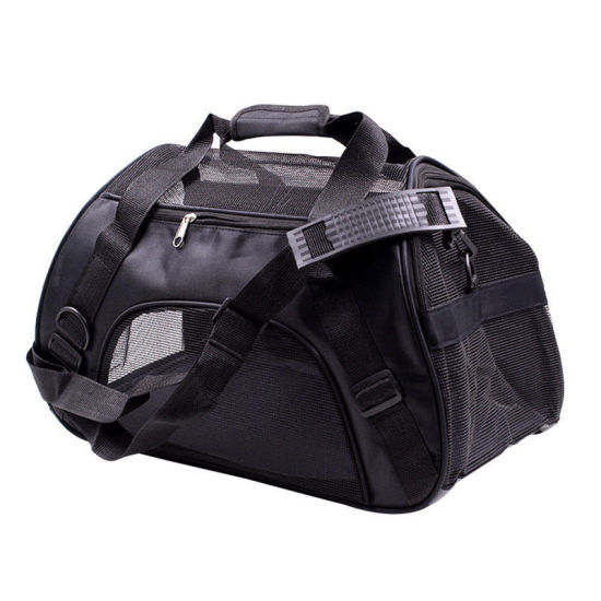 Picture of Fabric Foldable Portable Pet Bag Black 52cm x 33cm, 1 Piece