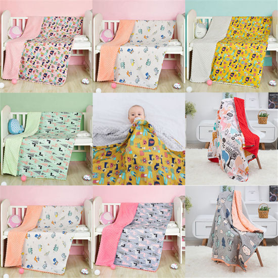 Picture of Pure Cotton Blanket For Baby Kids Yellow Animal 100cm x 80cm, 1 Piece