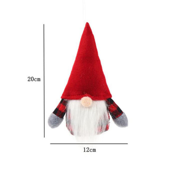 Picture of Fabric Christmas Ornaments Decorations Red Doll Pixie Elf 20cm x 12cm, 1 Piece