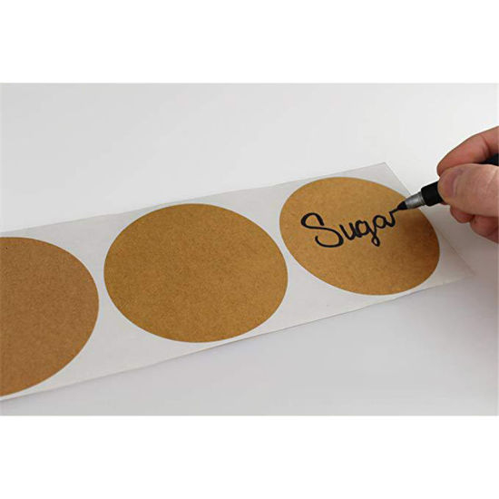 Picture of Kraft Paper Christmas DIY Scrapbook Deco Stickers Brown Round 2.5cm Dia., 1 Roll ( 500 PCs/Roll)