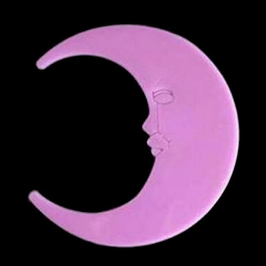 Picture of PP Home Kids Room Decor Wall Decal Sticker Pink Moon Face Glow In The Dark Luminous 8cm, 1 Piece