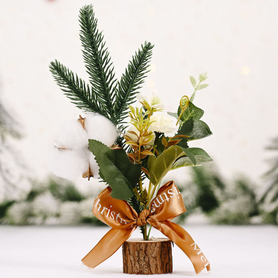 Picture of Wood Ornaments Decorations White Christmas 28cm x 13cm, 1 Piece
