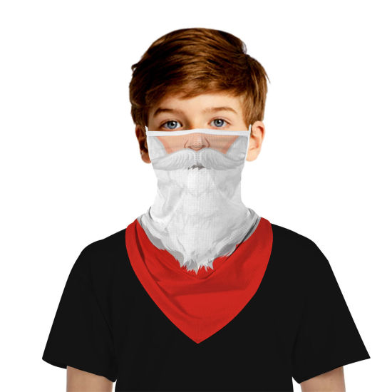 テリレン 子供 アウトドア レーシング用防風防塵マスクフェイスカバー 赤 クリスマスサンタクロース 1 個 の画像