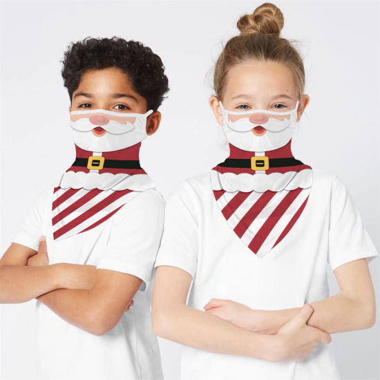 Bild von Terylen Kinder Winddichte staubdichte Gesichtsmaske für das Fahren im Freien Rot Weihnachten Weihnachtsmann 1 Stück