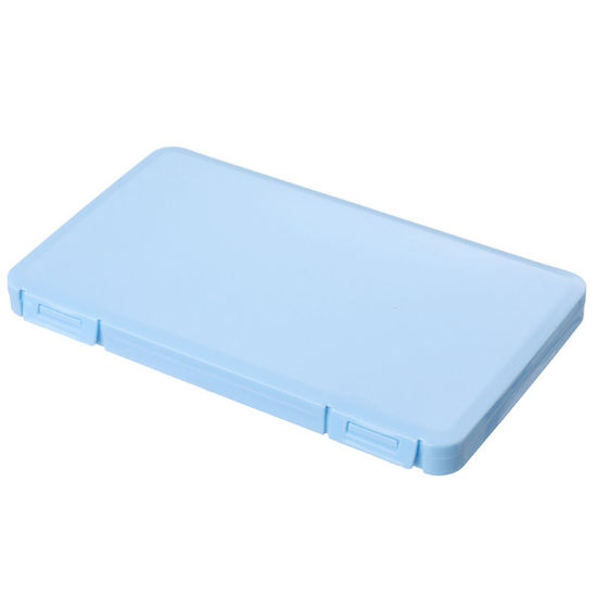 Picture of PP Recyclable Portable Mouth Mask Storage Box Rectangle Blue 19cm x 11cm, 1 Piece