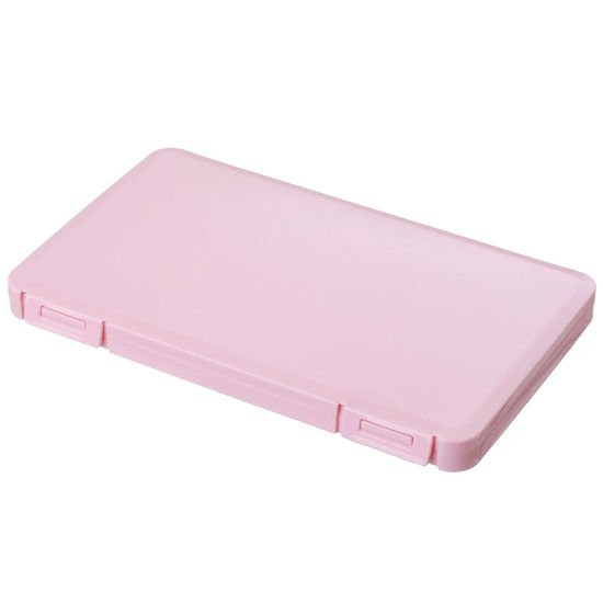 Изображение PP Recyclable Portable Mouth Mask Storage Box Rectangle Pink 19cm x 11cm, 1 Piece