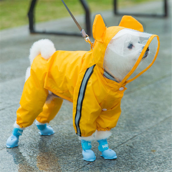 Изображение Pet Dog Clothes Yellow Raincoat Bear Size L, 1 Piece
