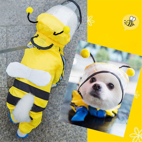 ペット服 黄色 雨着 蜂 サイズ XL、 1 着 の画像