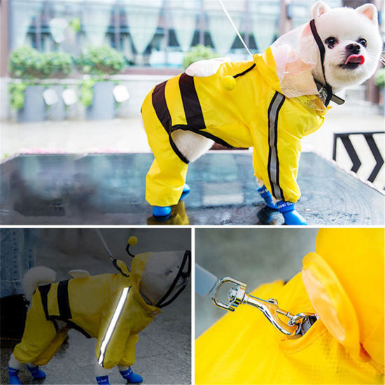 Изображение Pet Dog Clothes Yellow Raincoat Bee Size XL, 1 Piece