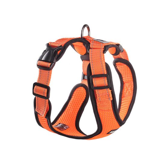 Image de Harnais pour Animal de Compagnie en Tissu en Maille Orange Taille S, 1 Pièce