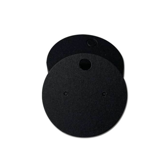 Picture of Paper Jewelry Earrings Display Card Black Round 40mm Dia., 1 Packet ( 100 PCs/Packet)