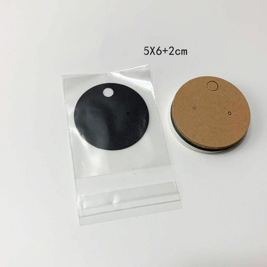 Picture of Paper Jewelry Earrings Display Card Black Round 40mm Dia., 1 Packet ( 100 PCs/Packet)