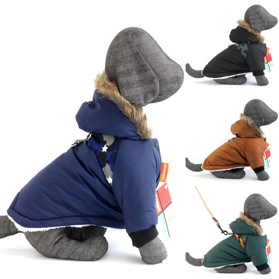 Bild von Baumwolle Winter warm Pet Kleidung Mantel blau Größe S, 1 Stück
