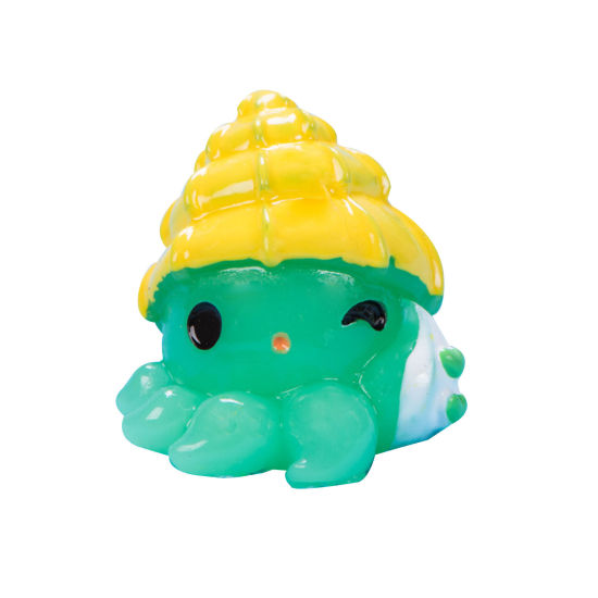 Picture of Resin Ocean Jewelry Micro Landscape Miniature Decoration Green Octopus 22mm x 20mm, 1 Piece