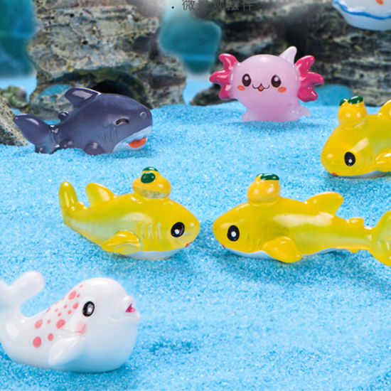 Picture of Resin Ocean Jewelry Micro Landscape Miniature Decoration Pink Dolphin Animal 25mm x 20mm, 1 Piece