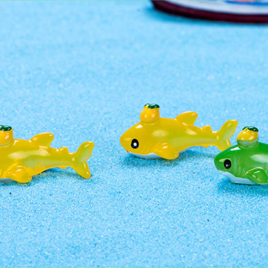 Picture of Resin Ocean Jewelry Micro Landscape Miniature Decoration Pink Dolphin Animal 25mm x 20mm, 1 Piece
