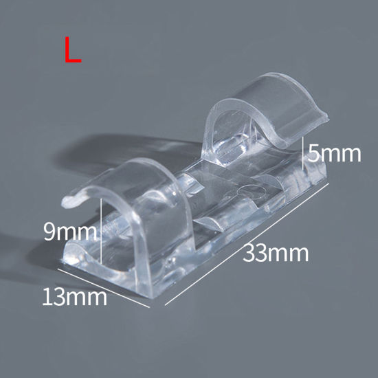 Picture of Plastic Wire Holder Transparent Clear Glue On 33mm x 13mm, 1 Packet ( 20 PCs/Packet)