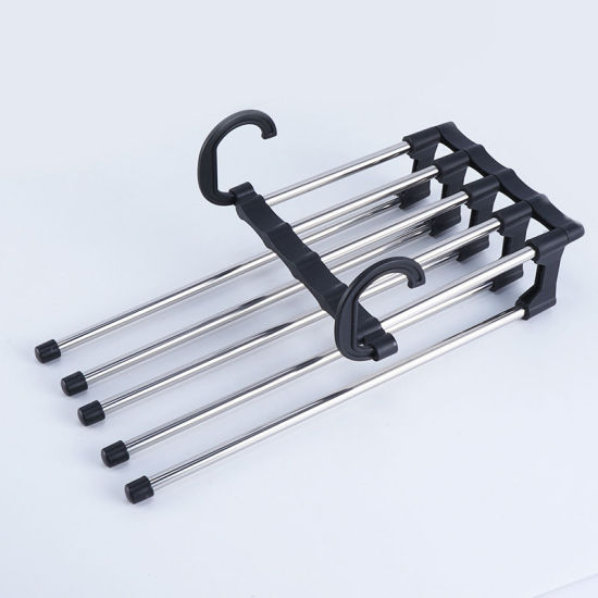 Изображение Stainless Steel Multifunctional Pants Hangers Black Multilayer 34cm x 14.5cm, 1 Piece