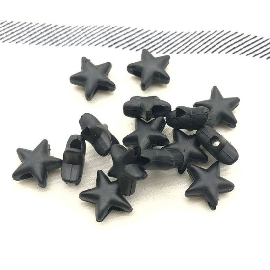 Picture of Black - Silicone Star Buckle Fastener For Adjustable Mask Rope Accessory 10x10mm, 100 PCs