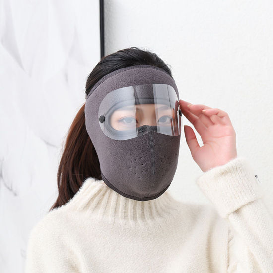 Изображение Фланель Ветрозащитная пылезащитная маска для наушников для езды на велосипеде на открытом воздухе Темно-серый очки для плавания 1 ШТ