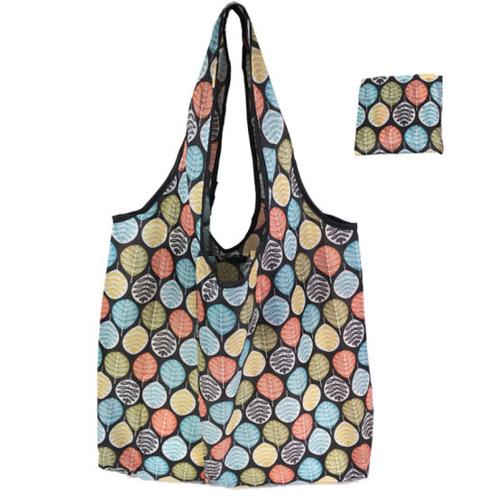 Picture of Multicolor - Leaf Large Waterproof Portable Thickened Foldable Shopping Shoulder Bag 60x40x8cm, 1 Piece