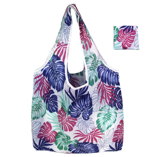 Image de Multicolore - Grand sac à bandoulière pliable épaissi portable imperméable à l'eau de feuille 60x40x8cm, 1 pièce