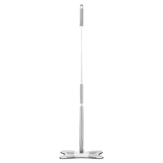 Изображение White - X-Shaped Flat Mop No Hand Wash Microfiber Mop Pads Household Cleaning Tools 140cm, 1 Piece
