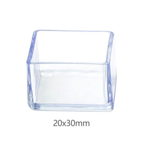 Picture of Transparent - Rectangle Non-Slip Wear-Resistant Transparent Thickened Table And Chair Foot Cover PVC Protector 3.3x2.5x2.3cm, 4 PCs