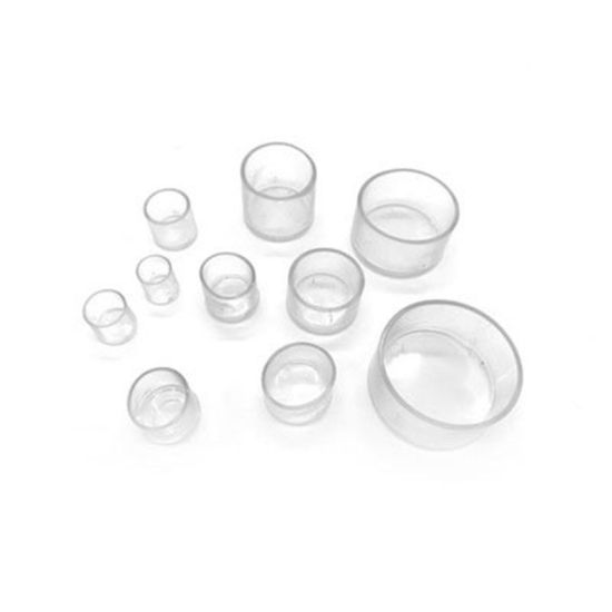 Bild von Transparent - Runde rutschfeste verschleißfeste transparent verdickte Tisch und Stuhl Fußabdeckung PVC-Schutz 3,5x2.6cm, 4 PCs