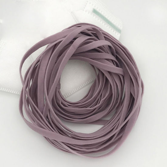 Picture of Purple Gray - 5mm Colourful High Elastic Band Cord For DIY Mask Clothes Sewing 10M, 1 Packet