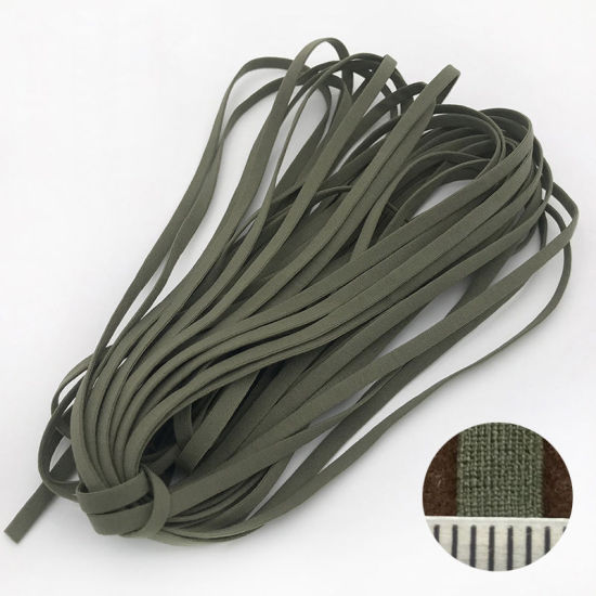 Picture of Army Green - 5mm Colourful High Elastic Band Cord For DIY Mask Clothes Sewing 10M, 1 Packet