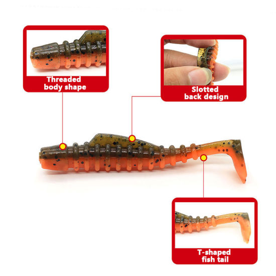 Picture of Golden - 8cm/4.5g 5 PCs Simulation Bionic Fishing Bait General Outdoor Fishing Products In All Waters, 1 Packet