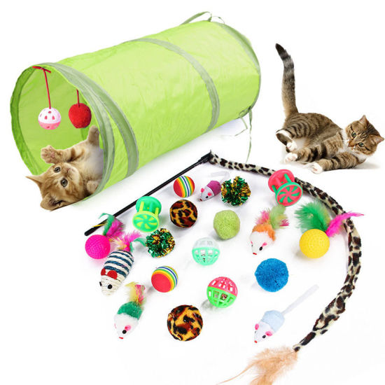 Picture of Multicolor - 21 PCs/Set Pet Kitten Cat Toys Interactive Play Supplies, 1 Set