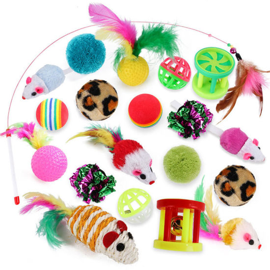 Picture of Multicolor - 20 PCs/Set Pet Kitten Cat Toys Interactive Play Supplies, 1 Set