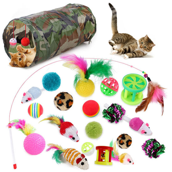 Picture of Multicolor - 21 PCs/Set Pet Kitten Cat Toys Interactive Play Supplies, 1 Set