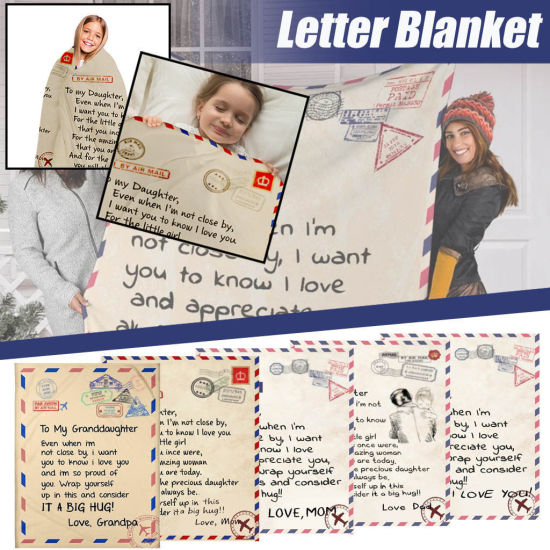 Bild von Beige - deutscher Brief an Tochter Flanell samt Decke Home Textilien Geschenk 180x140cm, 1 Stück