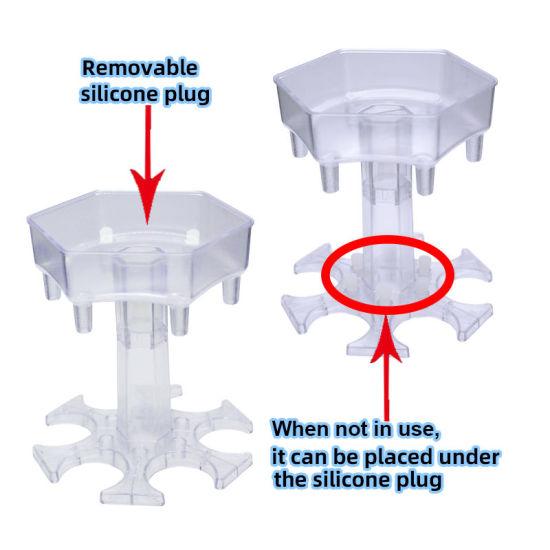 Bild von Transparent - 6 Shot Glas Wein Cocktail fast Fill Tool Kühler Bier Getränke Drink Buddy Dispenser Party Bar Zubehör mit 6 Stück Tasse 13.7x13.2x12.3cm, 1 Set