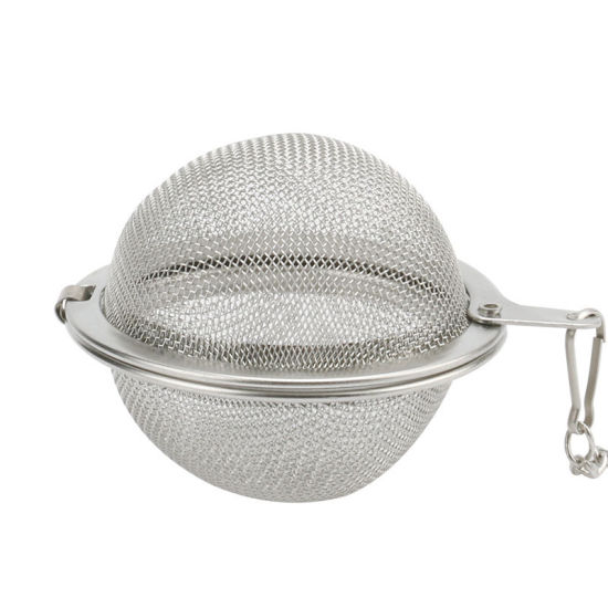 Bild von Silber Ton - 304 Edelstahl Tee Infuser Kugel Verriegelung Gewürz Tee Kugel Strainer Mesh Infuser Tee Filter Küchenwerkzeuge 4,5 cm Durchmesser, 1 Stück