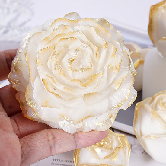 Bild von Weiß - Valentinstag Rose DIY Kuchen Schokolade Essen Grade Silikon Backform 29.6x17.2x5.9cm, 1 Stück